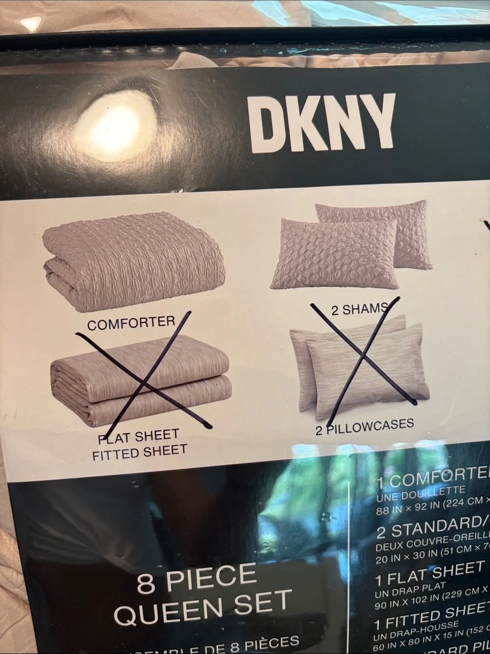 DKNY Queen 8-Piece Comforter Set - Blush